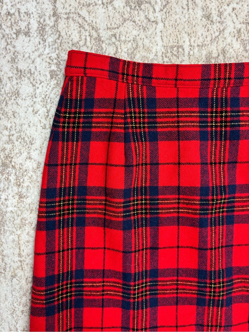 Pendleton Vintage 80s Authentic Red Leslie Tartan Plaid Skirt Size 8 - Picture 3 of 6